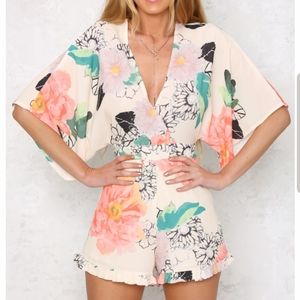 NWT Milk of Amnesia Kimono Sleeve Ruffled Romper